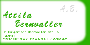 attila bernvaller business card